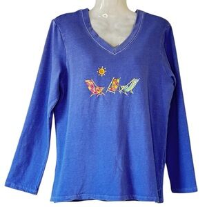 Fresh Produce Beach Chairs Lightweight Sweatshirt Lavender Beachy Vacation   S